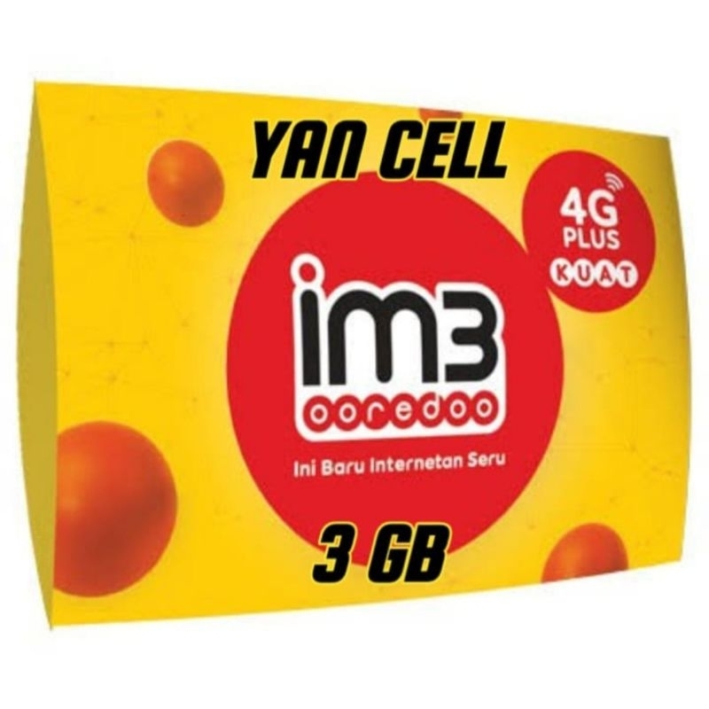 KARTU PERDANA PAKET INDOSAT/IM3 3 GB (sumatera)