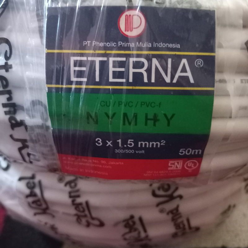 KABEL LISTRIK NYMHY/NYYHY ETERNA 3X1,5 (PERMETER)