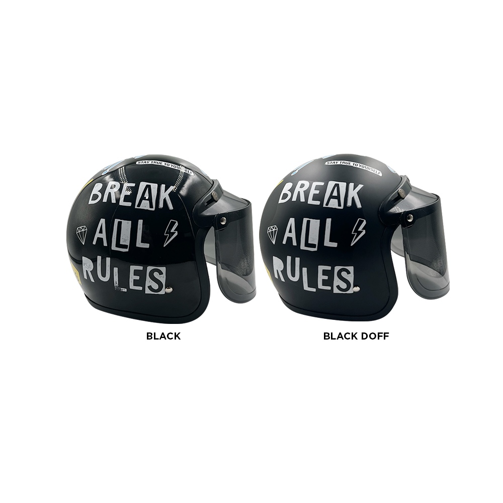 Legacy Helm - Helm Bogo Dewasa Break All Rules Full Leher Retro SNI