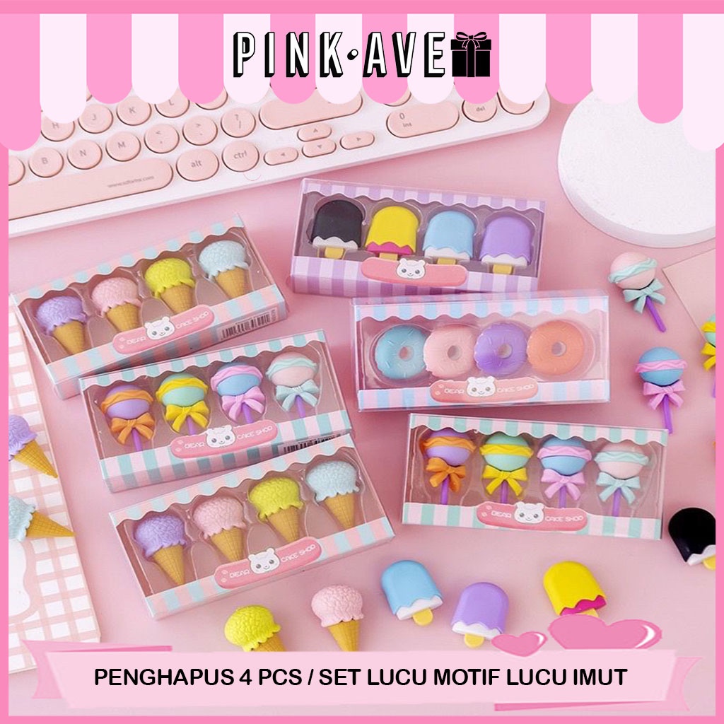

BISA COD ! Penghapus 4 Pcs / Set Lucu Bentuk Es Krim Karet Hapus Lolipop Donat Pensil Karakter Sweet Eraser Anak Sekolah Karakter 4pcs Bentuk Ice Cream Lolipop Donut Alat Tulis Kantor