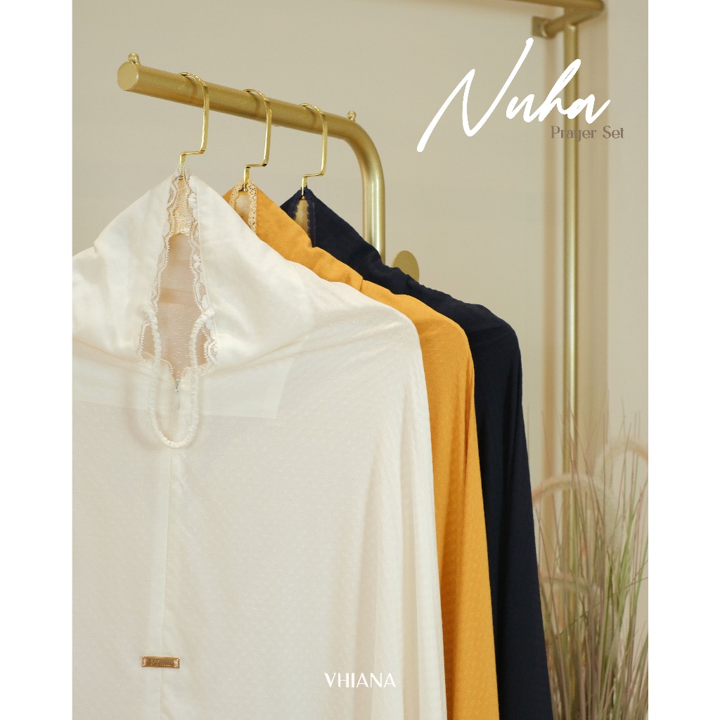 NUHA prayer set new By Vhiana/Mukena Rayon Premium mix renda