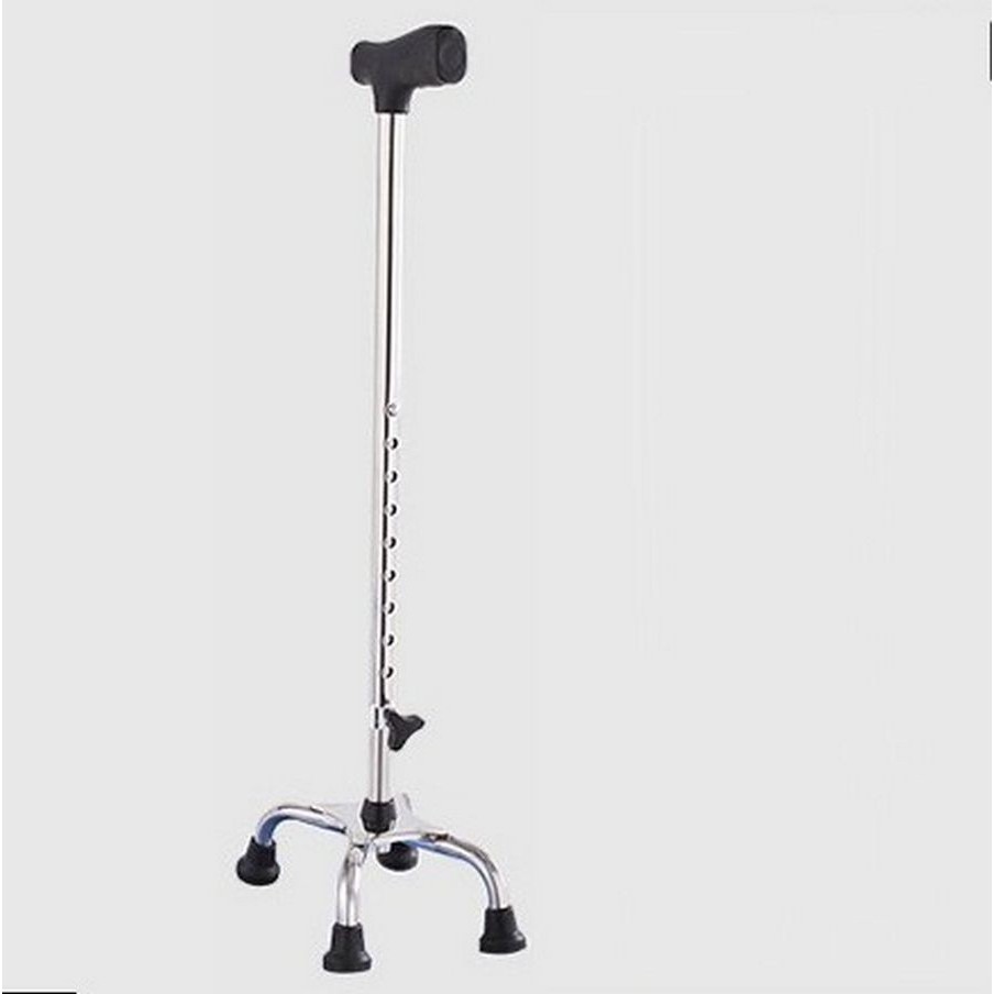 TONGKAT KAKI 4 MANULA / LANSIA ALAT BANTU JALAN BESI STAINLESS KOKOH