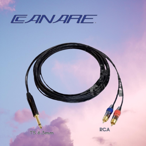KABEL TS 6.5MM TO 2 RCA MALE CANARE JAPAN AKAI MONO TO 2 RCA -3 METER