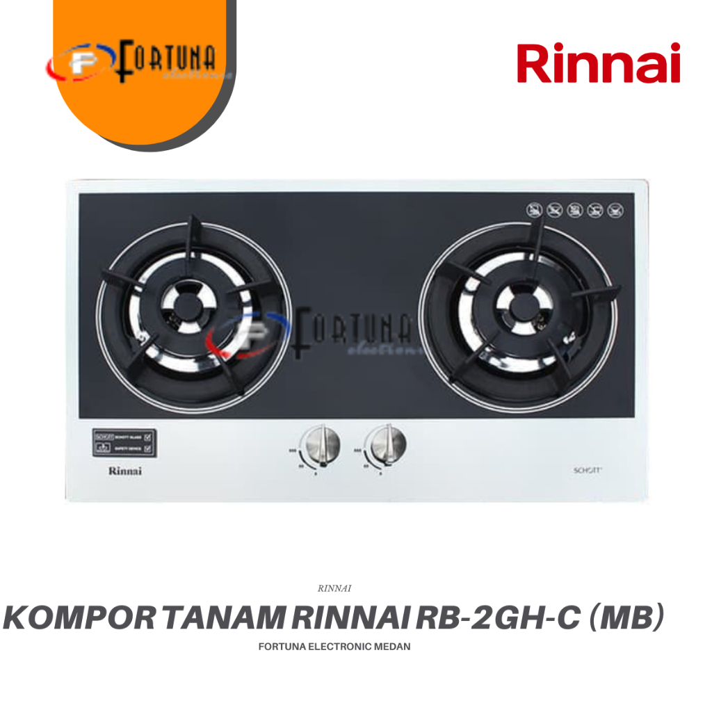 RINNAI KOMPOR TANAM RB2GHCMB BUILT-IN GAS HOB RINNAI RB-2GH-C MB MEDAN
