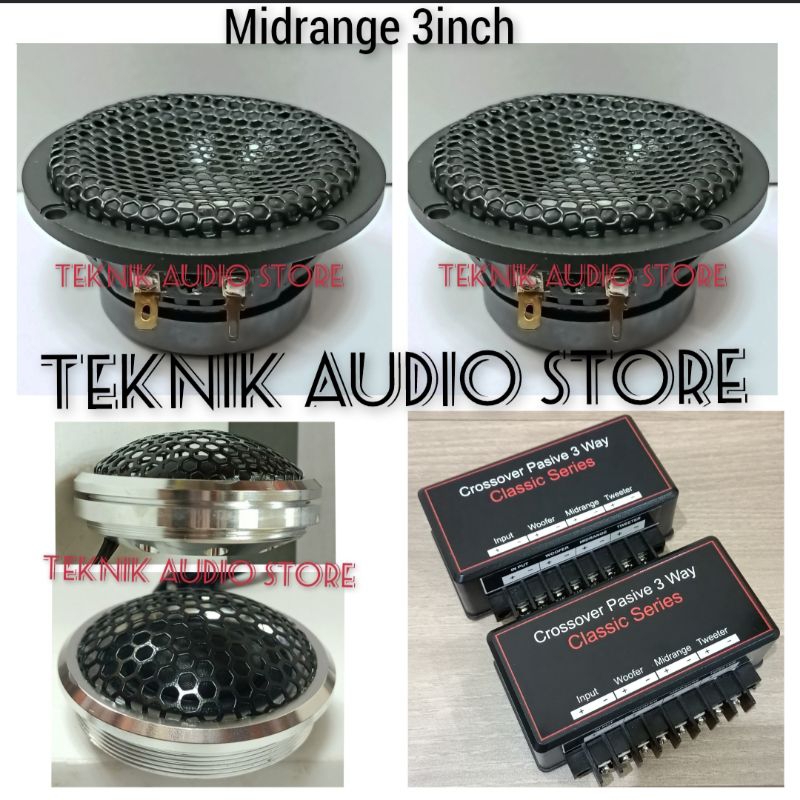 Speaker Midrange Tweeter Mini Classic Include Crossover 3Way
