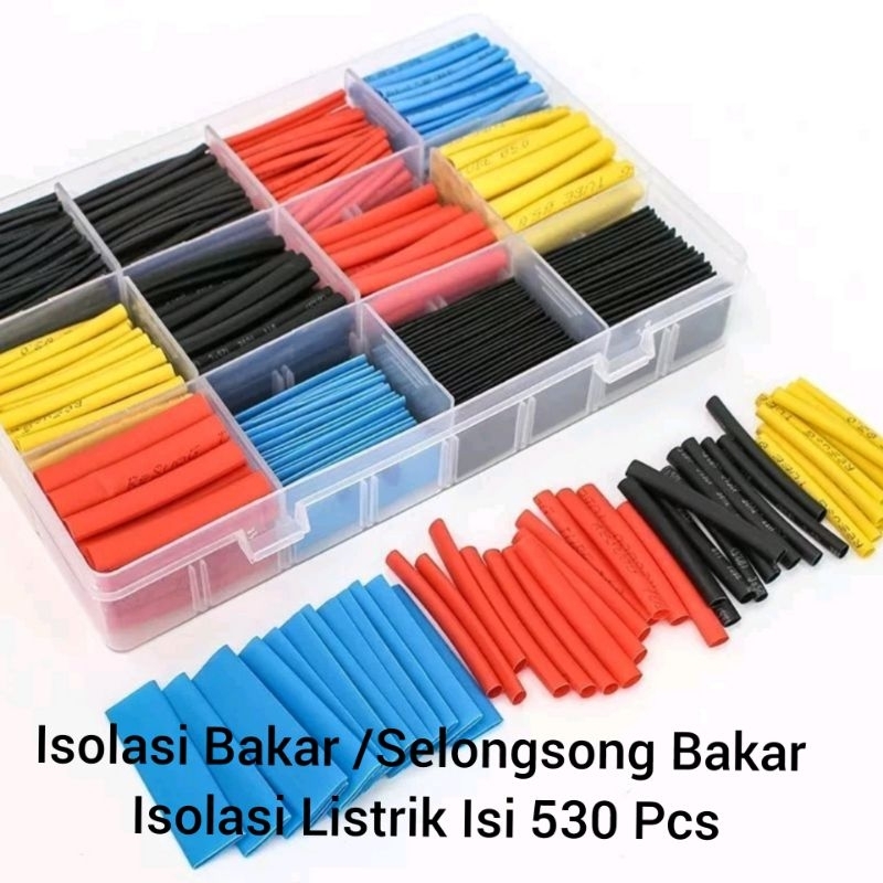 Isolasi listrik Bakar Selongsong Kabel-Isolasi Bakar Insulator Heat Shrink Polyolefin Warna Kabel Ba