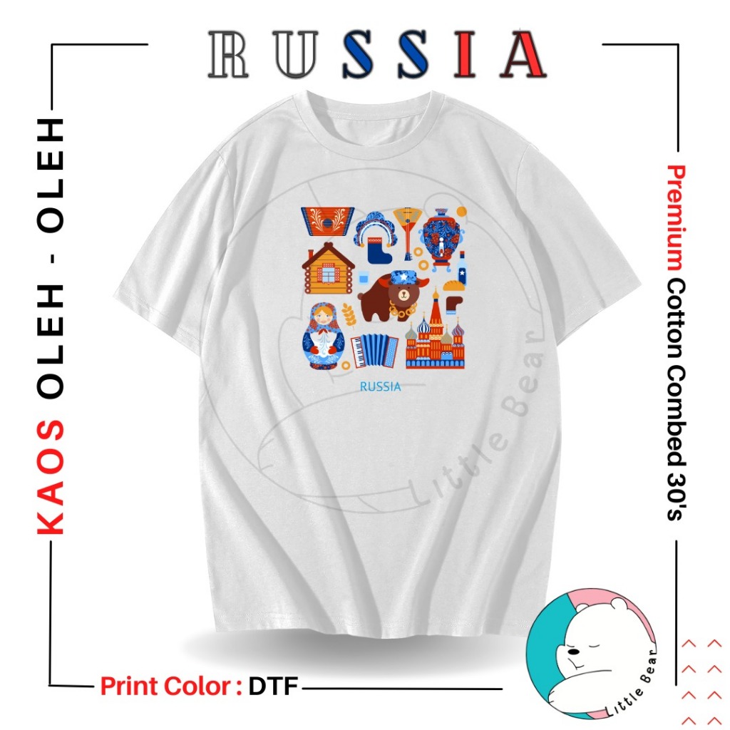 Littlebear KAOS SOUVENIR RUSIA BAJU OLEH-OLEH TYPE 13