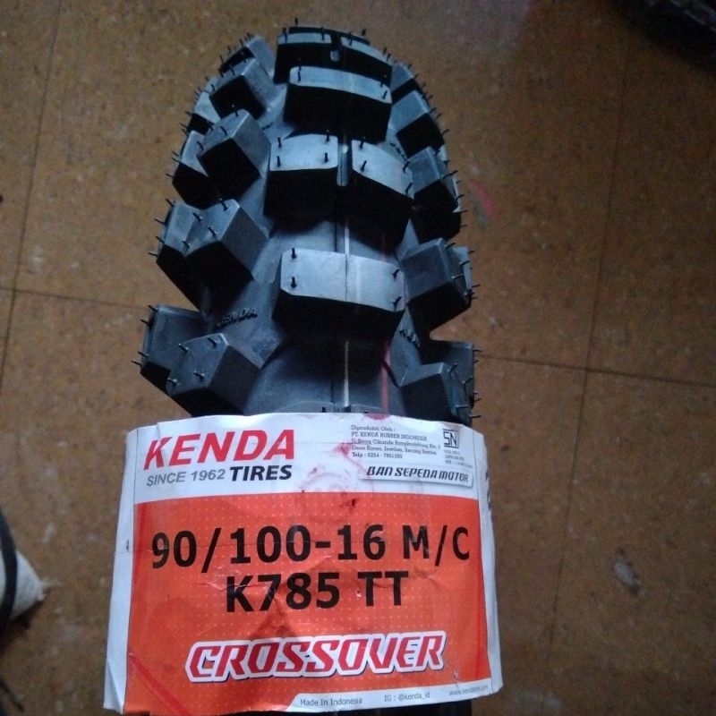 BAN TRAIL 90/100 Ring 16 KENDA K785F TT Crossover Millville II Tube Type Ban Luar Motor Cross Trill 
