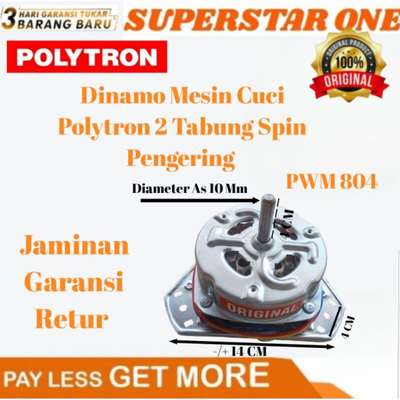 Dinamo Mesin Cuci Polytron 2 Tabung Spin Pengering PWM 804