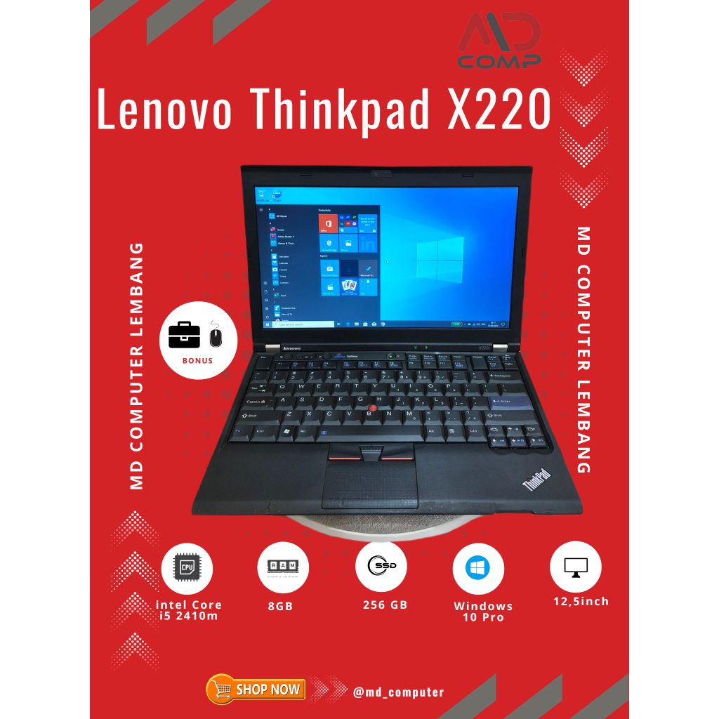 Laptop Lenovo Thinkpad X220 Core i5 Ram-8gb SSD-256gb