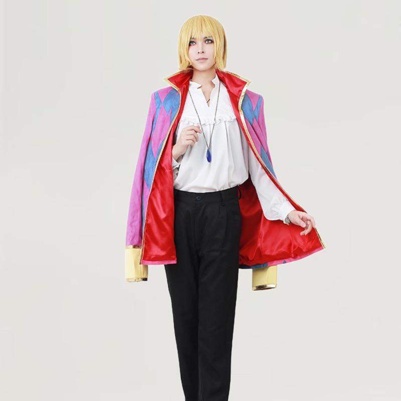 【Rollenz】Ready Howl’s Moving Castle Cosplay Costume Anime Kostum Set Wig Howl Jubah