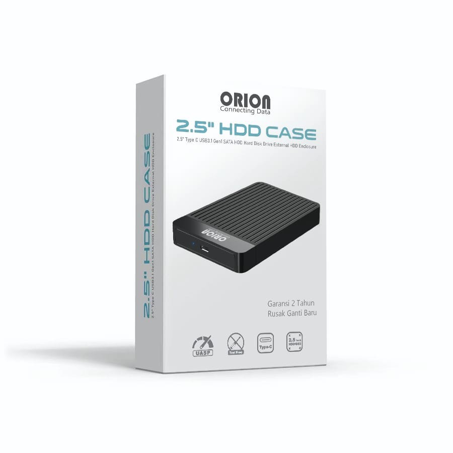 CASE HDD 2.5" USB 3.0 TYPE C ORION HITAM - ENCLOSURE