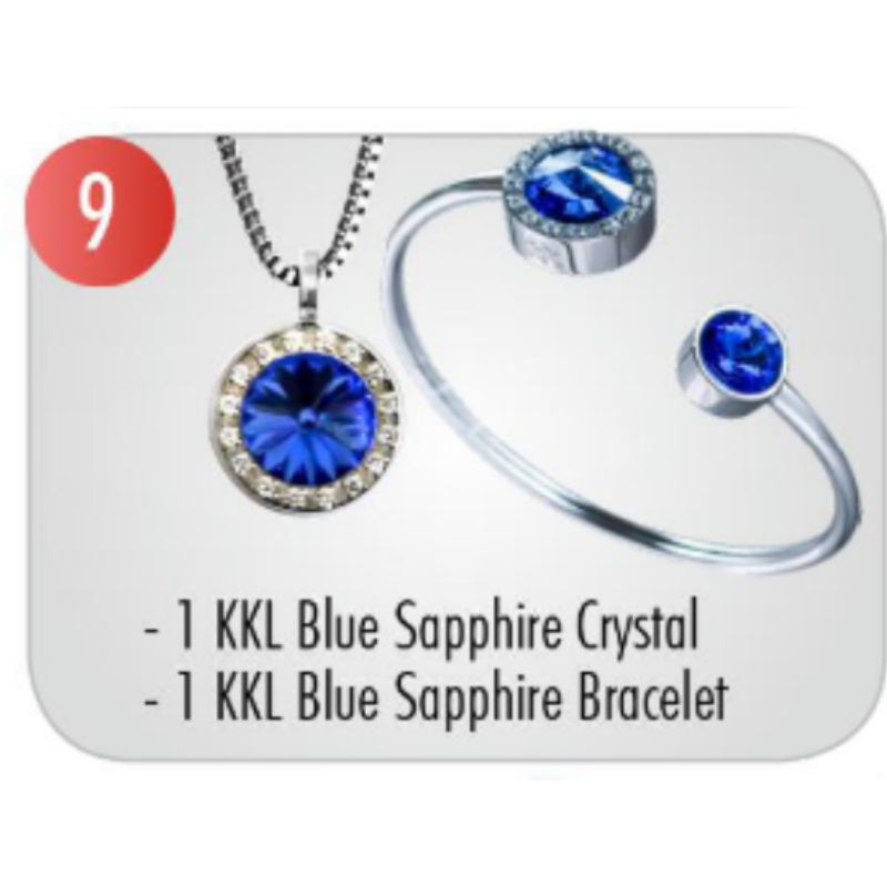 Kalung gelang kk liforce Blue sapphire crystal made  in USA original 100%