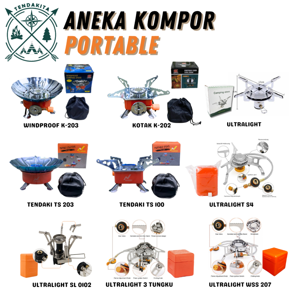 TaffSPORT ANEKA KOMPOR GAS CAMPING PORTABLE MINI LIPAT ULTRALIGHT STOVE OUTDOOR WINDPROOF
