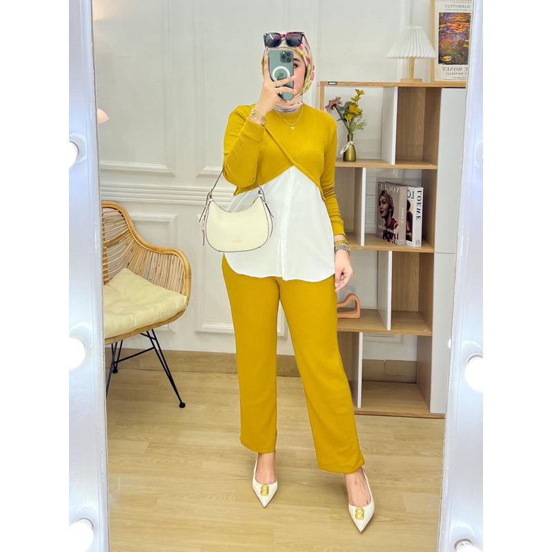 Ready Set Kaos knit uniqlo Kyra mix crinkle Import premium