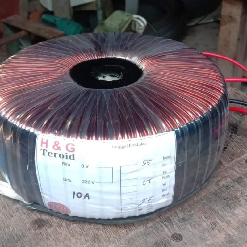 TRAFO TEROID 10 AMPER CT 55, trafo donat 10 amper ct 55