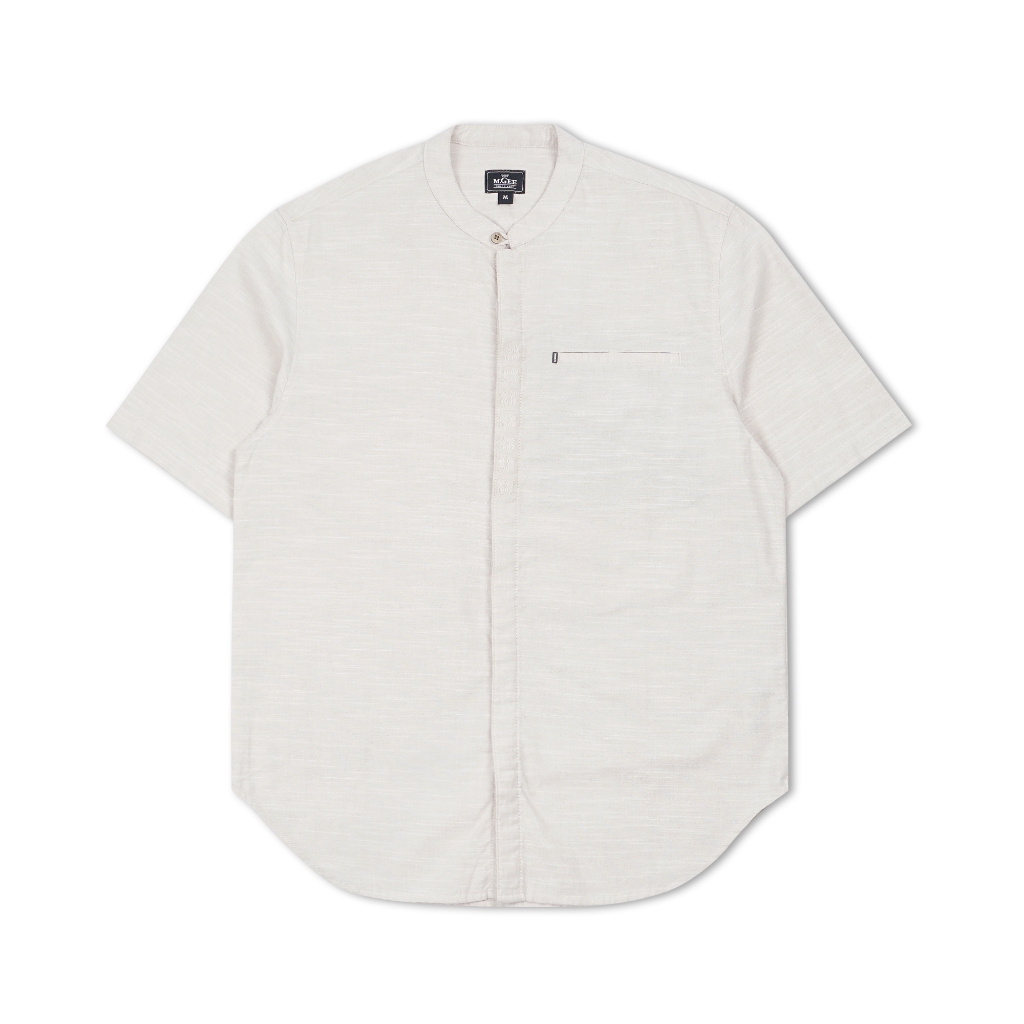 MGEE Baju Koko Lengan Pendek Kemeja Pria Muslim M.GEE Original ALFERO C087 Cream