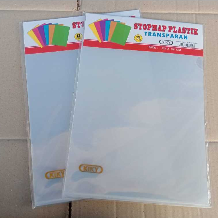 

1 Pack / 12 Lembar Map L F4 Kiky Transparan / Map Bening F4