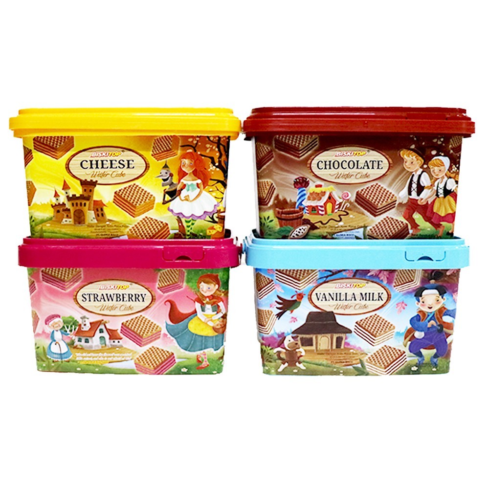 

biskitop wafer cube 180g box coklat keju strawberry