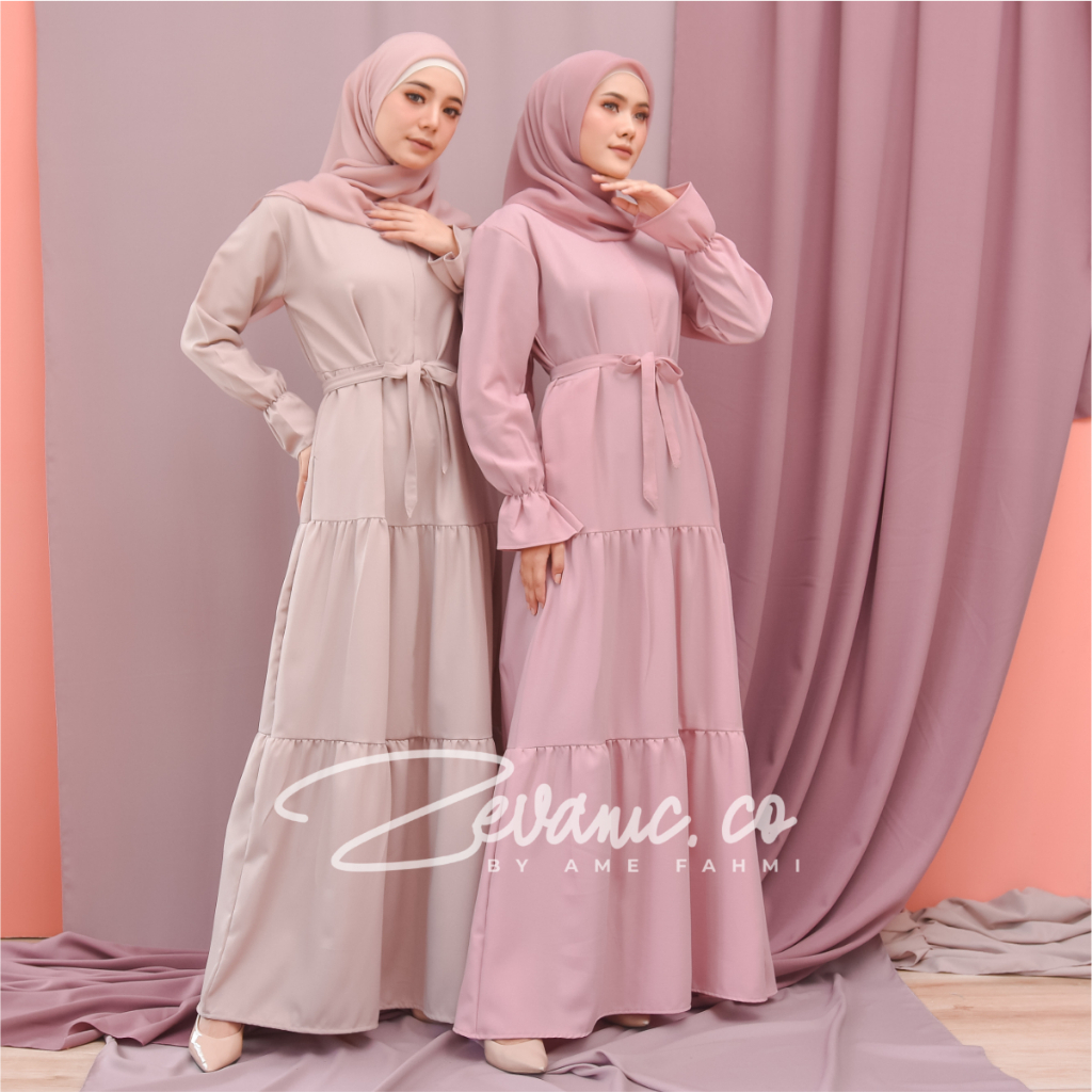 Zevanic.Co - 100K Get 3 | Dress Muslim Nafisa Maxi Gamis Polos Wanita