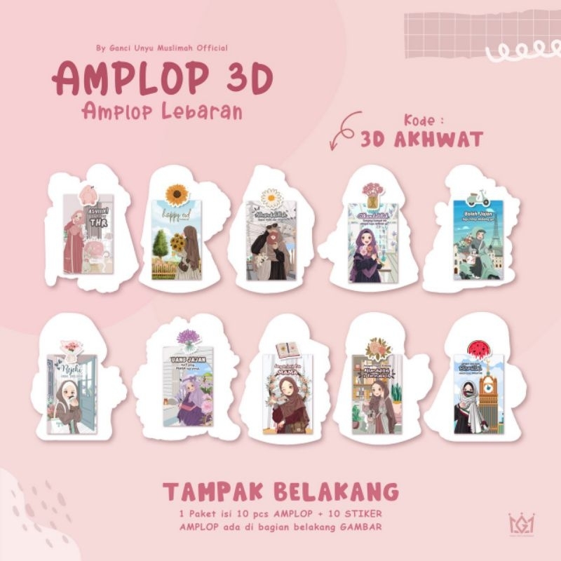 

Amplop 3D Unyu/ angpao / amplop hari raya By Ganci Unyu Muslimah