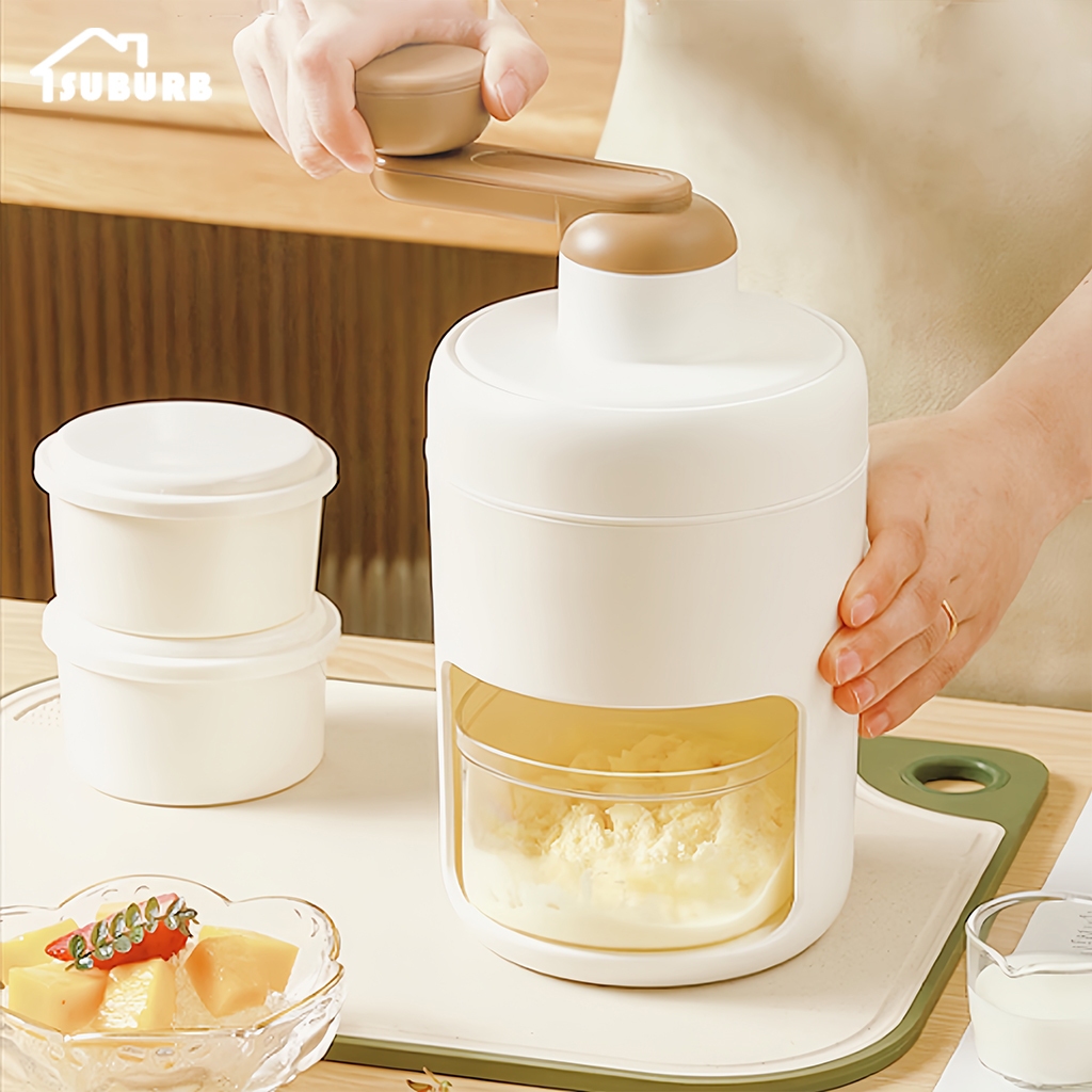 SUBURB Alat Penghancur Parutan Es Serut Serutan Es Batu Manual Parutan Es Serut Buah Dengan Cetakan 