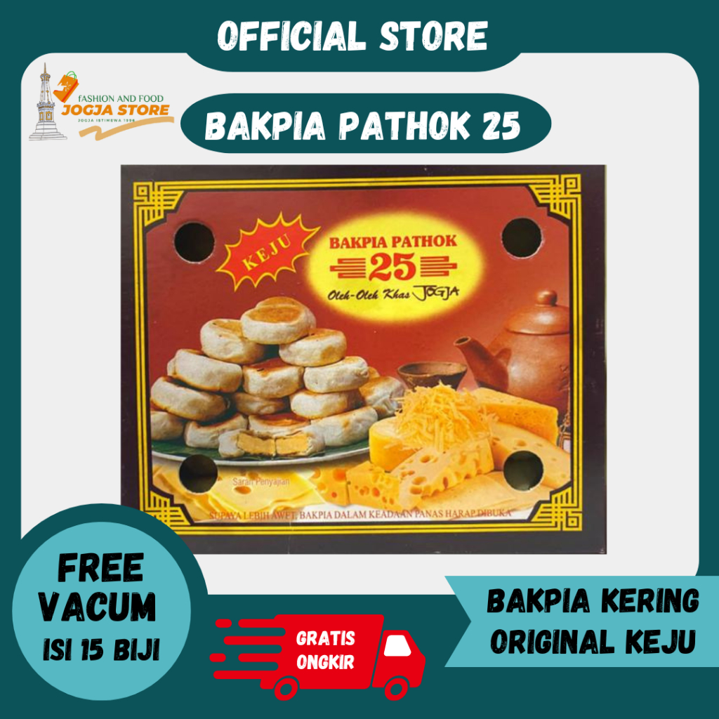 

BAKPIA PATHOK 25 - Kering Original Keju - Bakpia Terlaris di Jogja