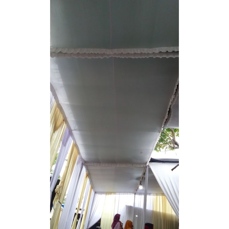 PLAFON Tenda Poni keliling 4 x 6  Kahatex Peles, putih tebal