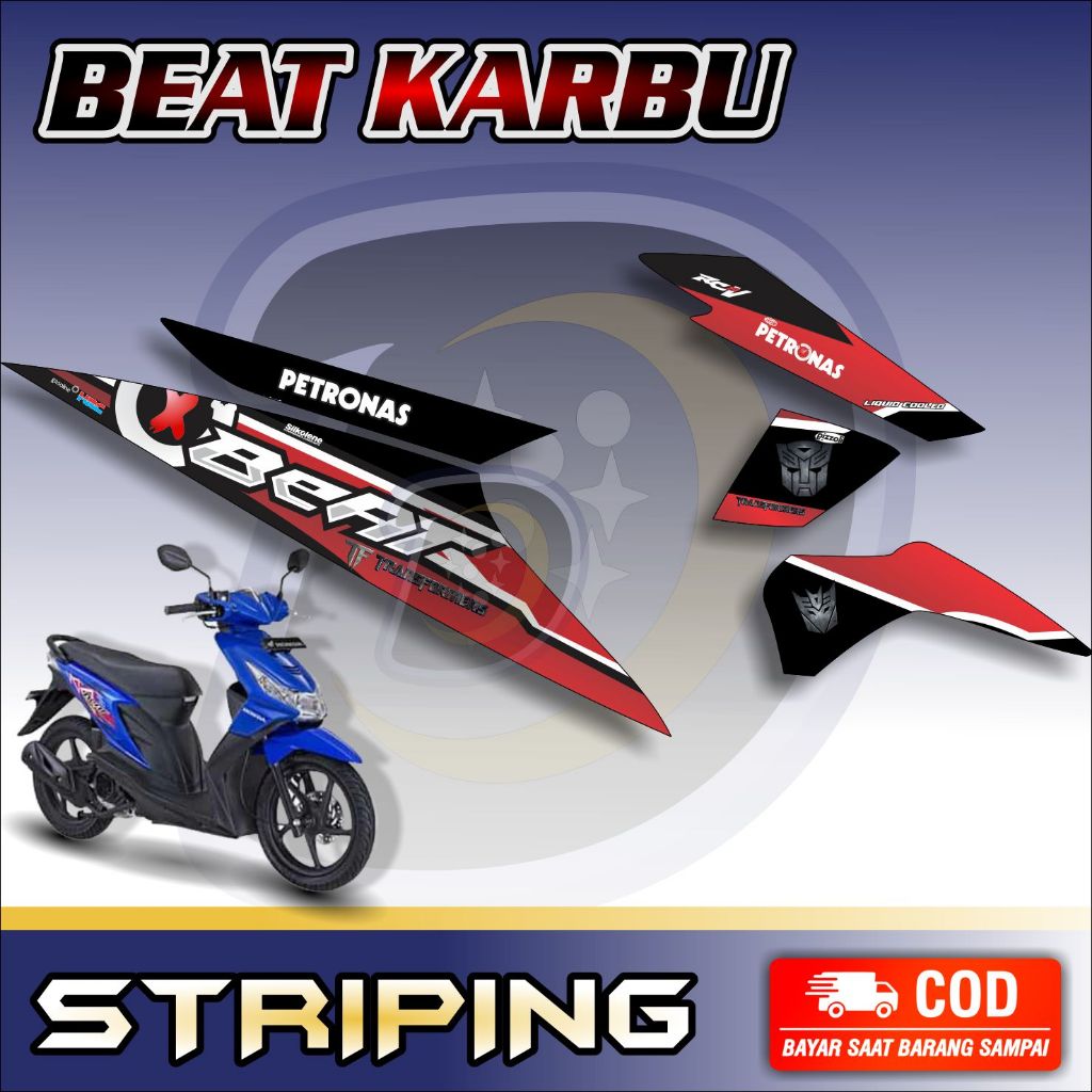 Striping Lis Honda Beat Karbu Stiker Motor Beat Karbu Lorenzo