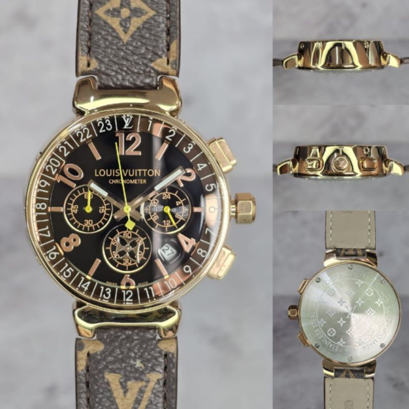 JAM TANGAN WANITA LOUIS ELEGAN RG 40MM CHRONO AKTIF FULL SET BOX ORIGINAL