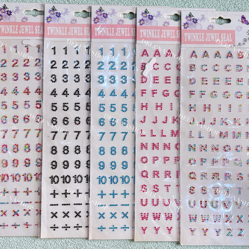 

Stiker Huruf Deco Alphabet Manik manik Untuk Number Diamond Stiker Alfabet Cocok untuk Dekorasi Scrapbook-Eghrerr