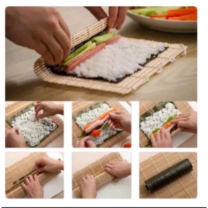 (C1) Tikar gulung sushi/kimbab alat penggulung sushi
