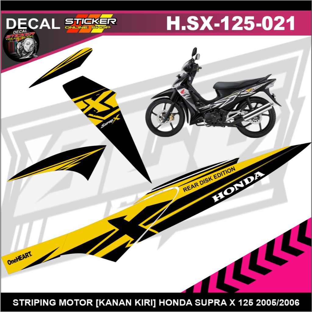 STRIPING HONDA SUPRA X 125 TH.2005/2006 DECAL PRINT STIKER MOTOR VARIASI TERBARU