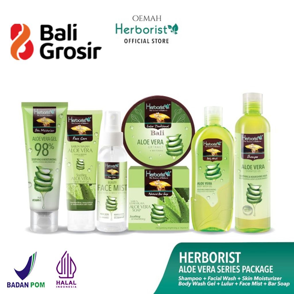 BALIGROSIR - Herborist Aloe Vera Series | Gel 98% | Facial Wash | Face Mist Care | Moisturizer | Lul