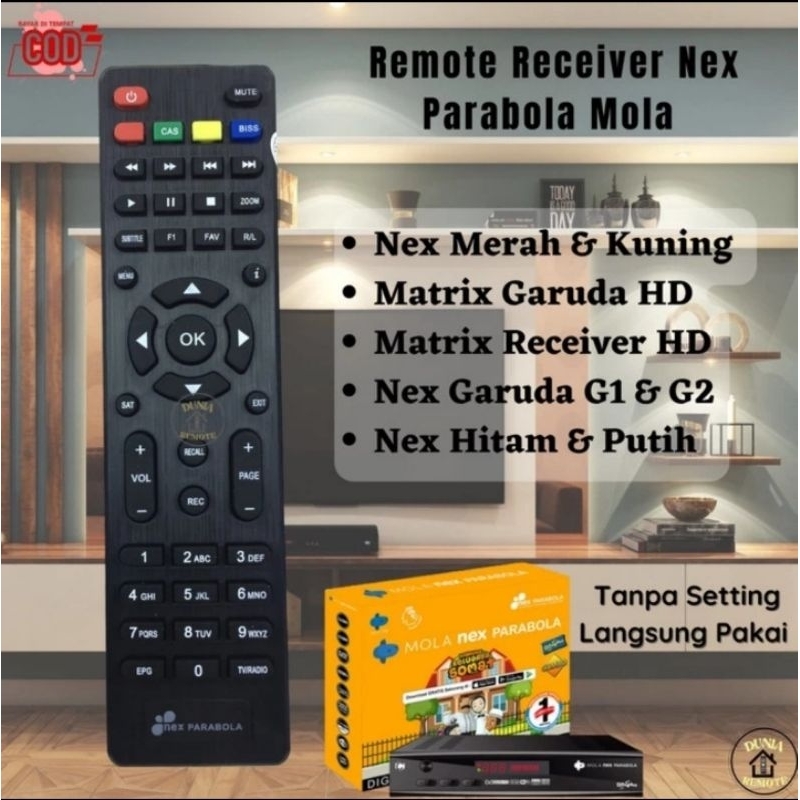 REMOT REMOTE RECEIVER NEX PARABOLA MOLA NEX PARABOLA