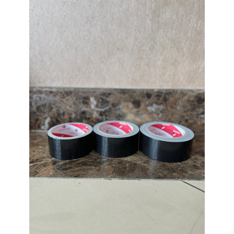 LAKBAN KAIN HITAM 44mm x ( 6Meter 12Meter 18Meter ) / CLOTH TAPE LASTING TAPE HITAM MEDAN MURAH