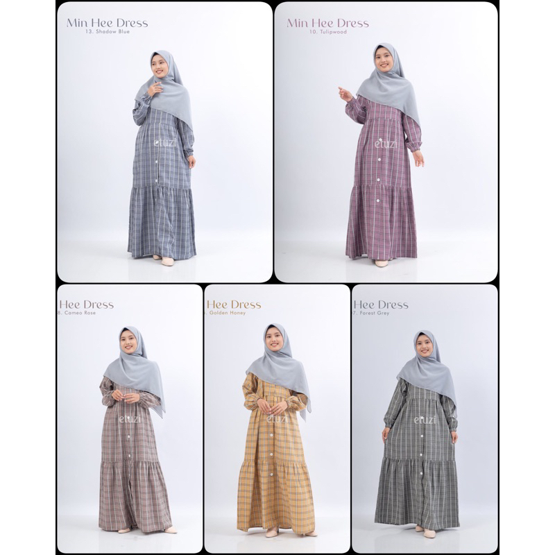 SALE MINHEE DRESS BY ETUZI - MIN HEE GAMIS KOTAK KOTAK YUNA DRESS UNA KOREAN STYLE LIKE SENNA HARGA 