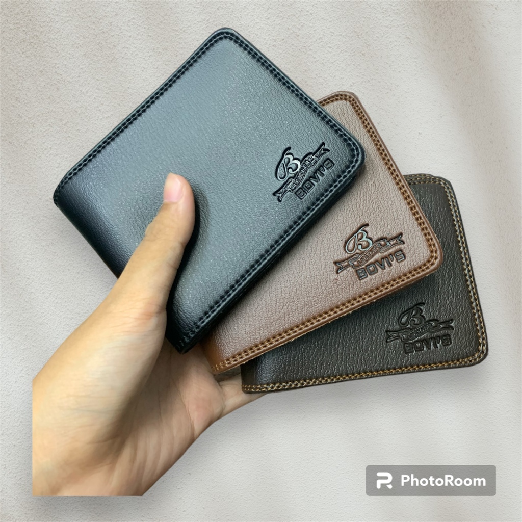 Pria Cowok Bovis Dompet Pria Kulit Sintetis Lipat dengan Banyak Slot Kartu Bovis Kulit Garut Model K