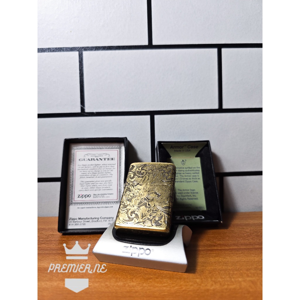 ZIPPO DRAGON FULL SIDE GOLD EDITION ORIGINAL WITH SEAL ORANGE