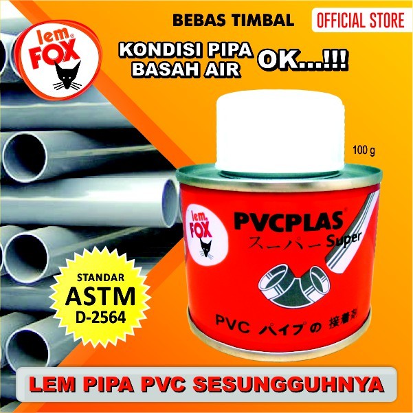 Lem Fox PVCPlas Kaleng 100 gram Lem Pipa Lem PVC