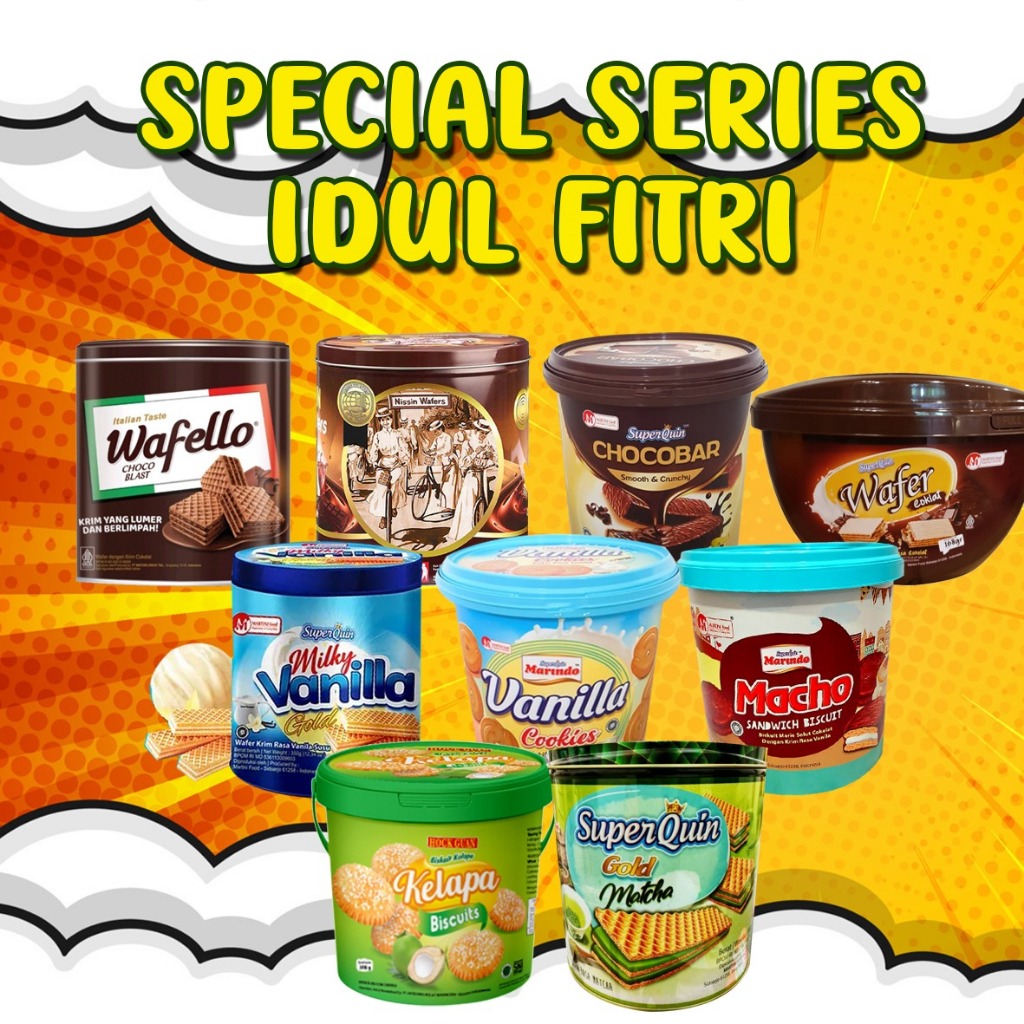 

{SPECIAL SERIES IDUL FITRI} WAFER EMBER || BISKUIT EMBER || WAFER KALENG || NISSIN WAFER/CHOCOBAR/WAFER COKLAT/MACHO/VANILLA COOKIES/MILKY VANILLA/ KELAPA BISCUITS/GOLD MACHA/