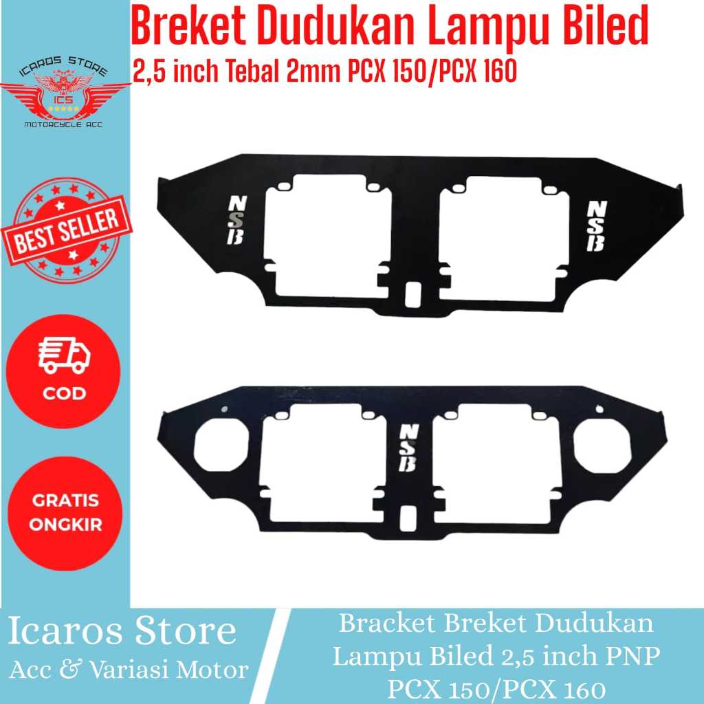 Breket Lampu Biled Projie AES 2,5 inch  PNP PCX 150 PCX 160