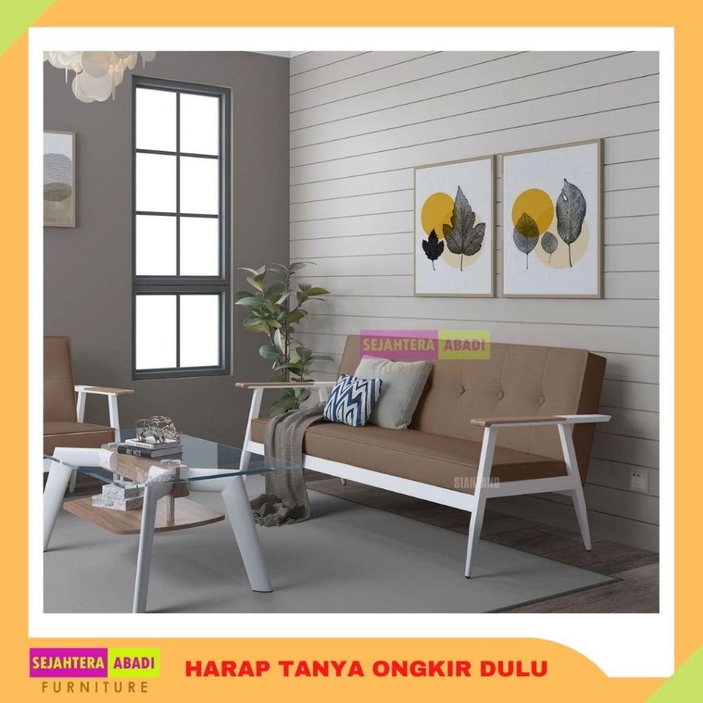 Full Set Kursi Tamu Sofa Siantano 311-6 Tanpa Meja Sofa Besi Sofa Minimalis Sofa Besar Premium Class