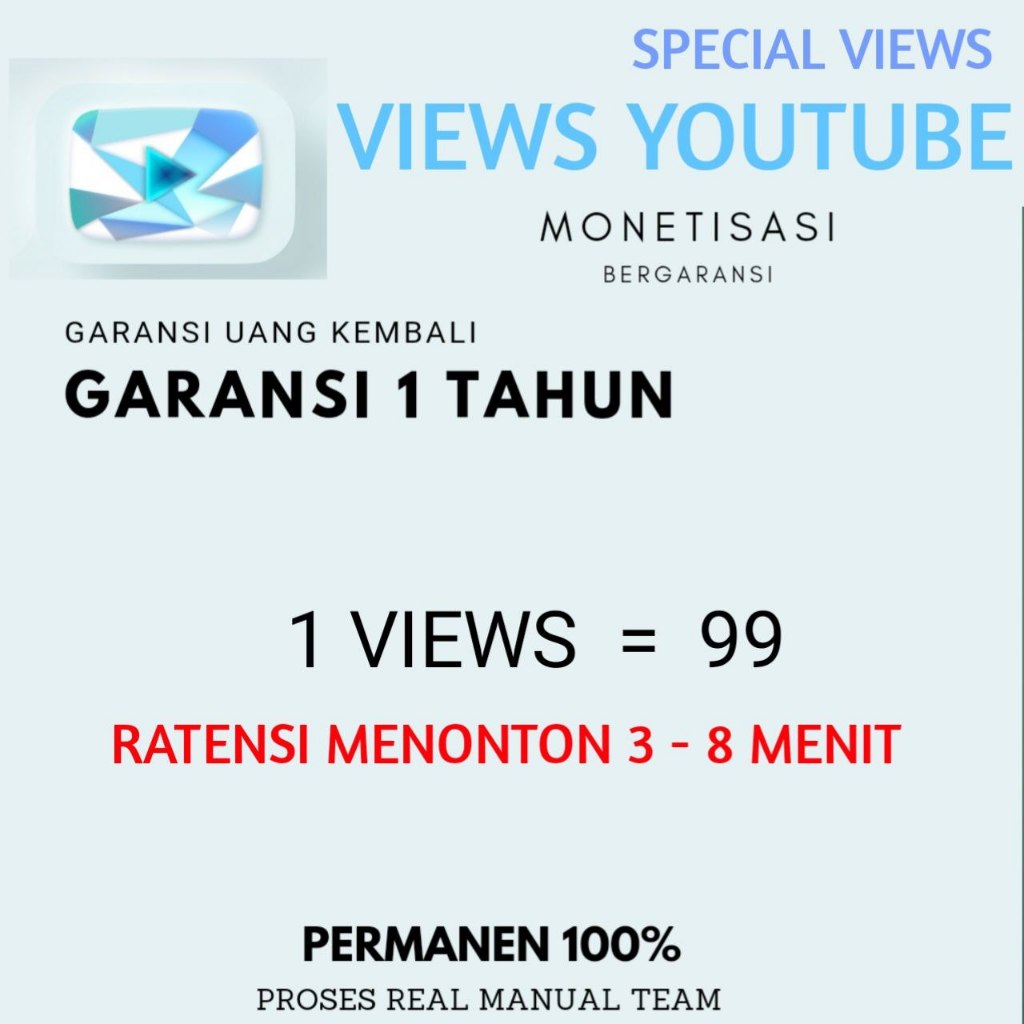 VIEWER YOUTUBE - VIEWS - VIEW -  VIEWERS - YOUTUBE PERMANEN MURAH TERMURAH
