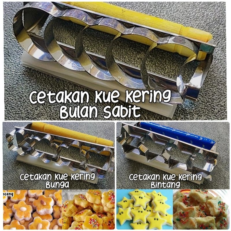 Cookies Cutter Cetakan Kue Kering Putri Salju Kacang Bulan Sabit Bintang Bunga