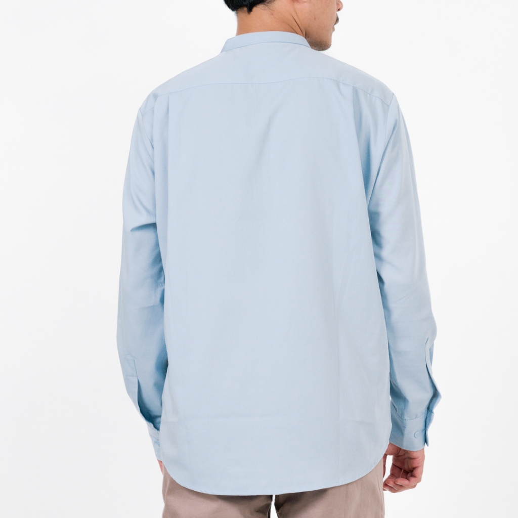 Screamous Kemeja Longsleeve Shirt FORDEN LIGHT BLUE Kerah Shanghai