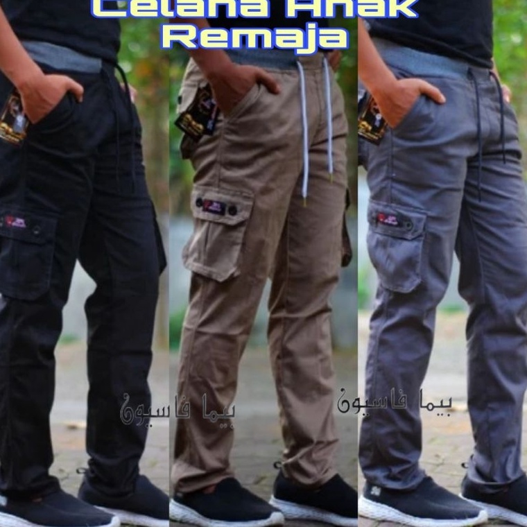 Harga Bagus Celana Cargo anak remaja 815 tahun  celana panjang cinos hitam  Celana anak Rip kolor