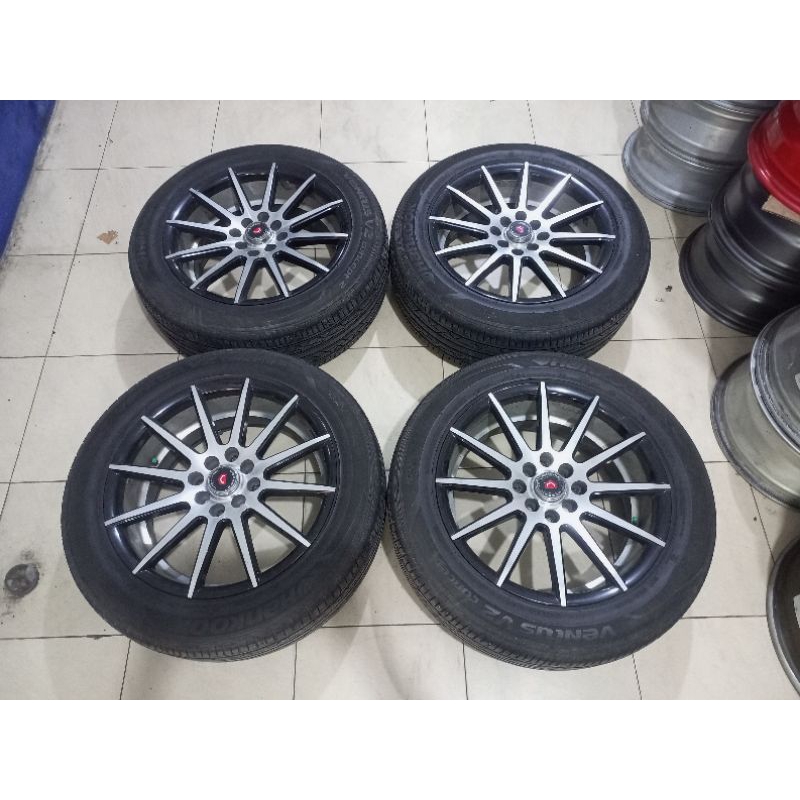 VELG MOBIL BEKAS VOSSEN RING 16X7 PCD 8X100/114 + BAN 205 55 17 HANKOOK
