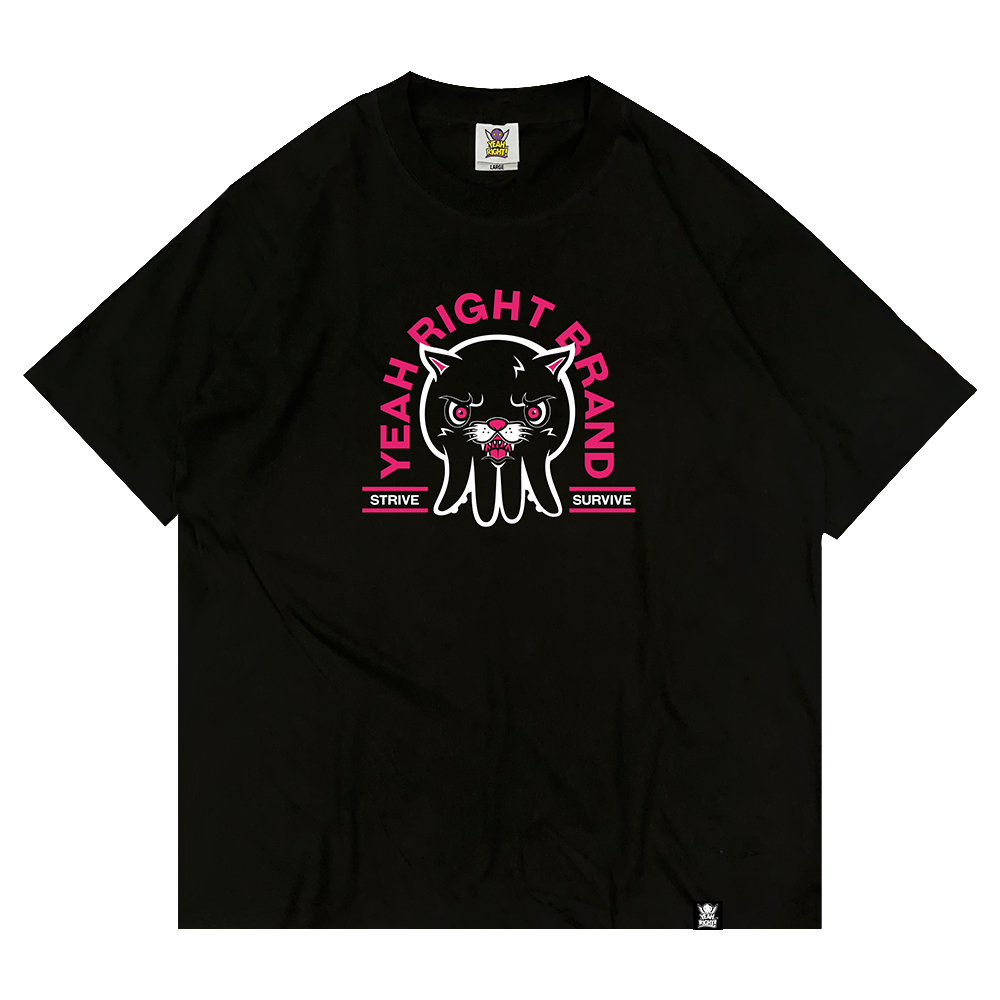 YEAH RIGHT Phanter T shirt Black - Kaos Hitam Cotton Combed 24s Unisex