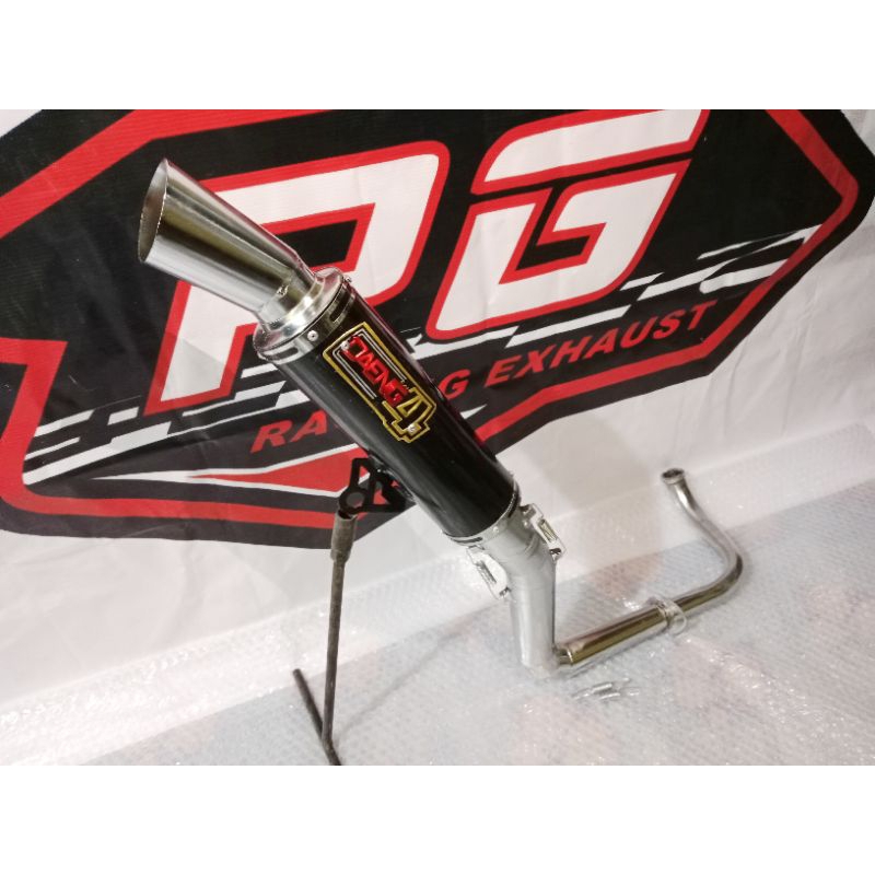 Knalpot racing DAENG SAI'4 #SAMLONG LEHER ATAS untuk motor metik Xeon karbu Xeon injeksi spin 125 sk